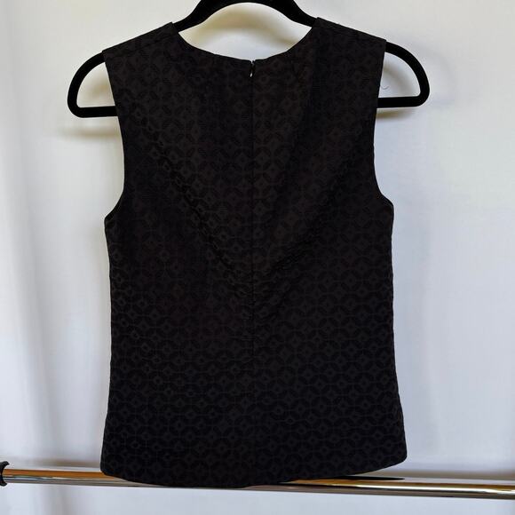 Theory Black Classic Textured High Neck Sleeveless Career Top Summer Basic Small - Picture 3 of 6